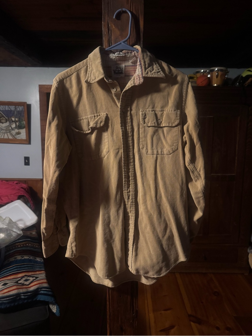 Vintage 1970s Woolrich Tan Corduroy Shirt- Men’s M (made in USA)